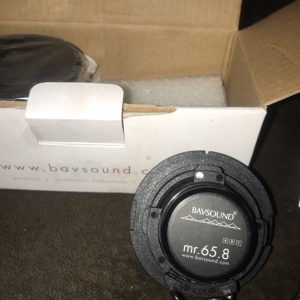 BAVSOUND midrange speakers.  65mm, 8 ohm with Modular connection. Used in BMW